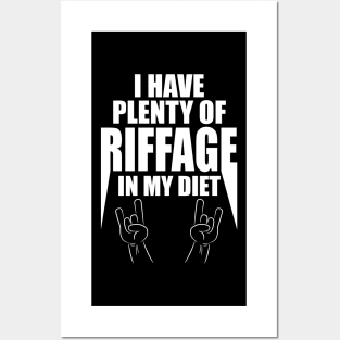 I have plenty of riffage in my diet (white design #1) Posters and Art